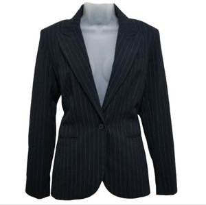 Norma Kamali Charcoal Pinstripe Blazer